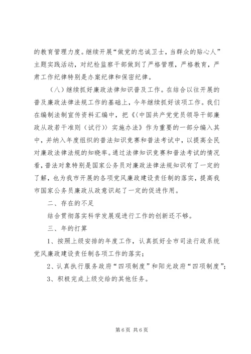 司法部门纪检监察年终工作报告.docx