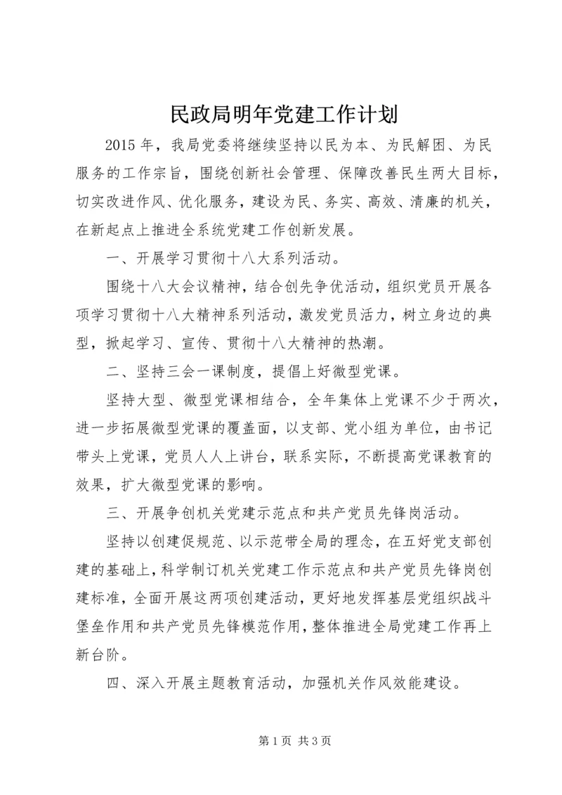 民政局明年党建工作计划.docx