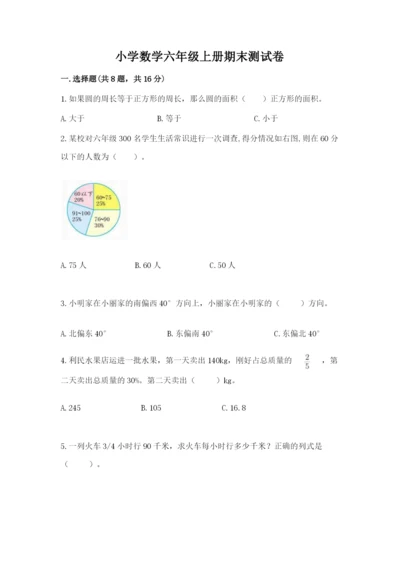 小学数学六年级上册期末测试卷含答案【预热题】.docx