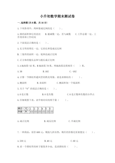 小升初数学期末测试卷及完整答案【名师系列】.docx