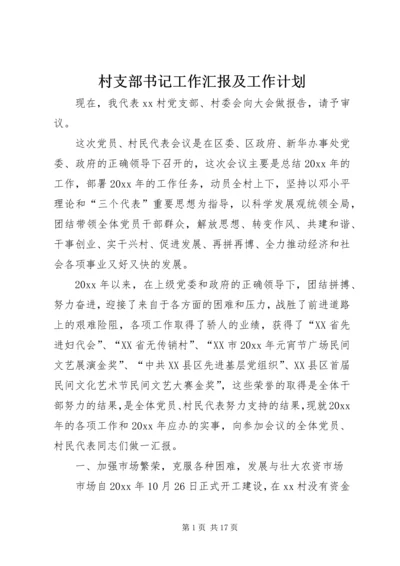 村支部书记工作汇报及工作计划.docx