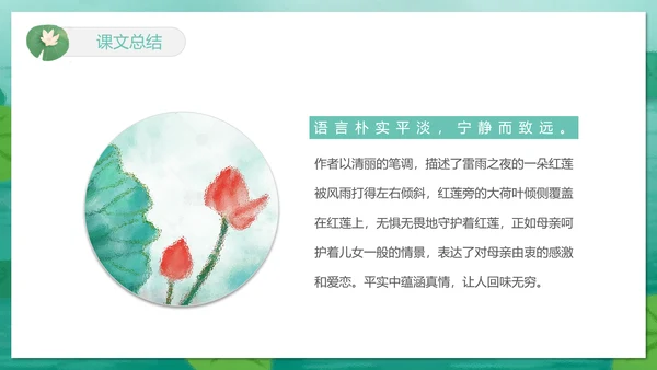 冰心《荷叶母亲》中学语文PPT课件