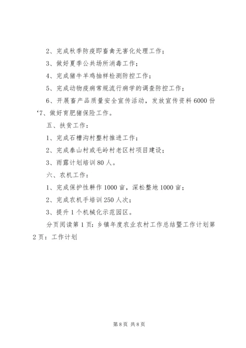 乡镇年度农业农村工作总结暨工作计划.docx
