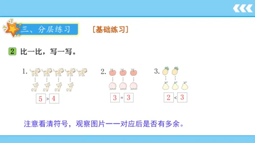 人教版数学一年级上册3 5以内数的认识和加减法第2课时 比大小  课件（共21张PPT）