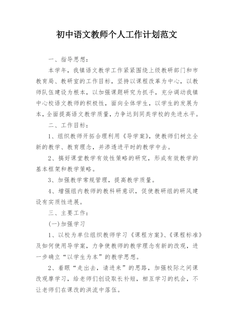 初中语文教师个人工作计划范文.docx