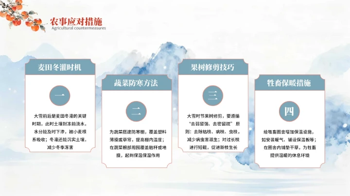 蓝色中国风大雪节气PPT模板