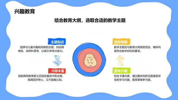 蓝色卡通风可爱卡通教育教学PPT模板
