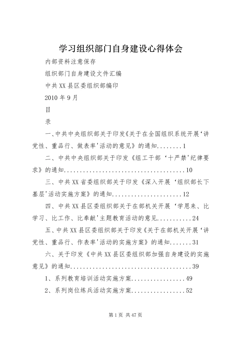 学习组织部门自身建设心得体会精编.docx