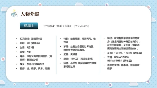 蓝色水彩卡通海贼王动漫介绍PPT中国航海日