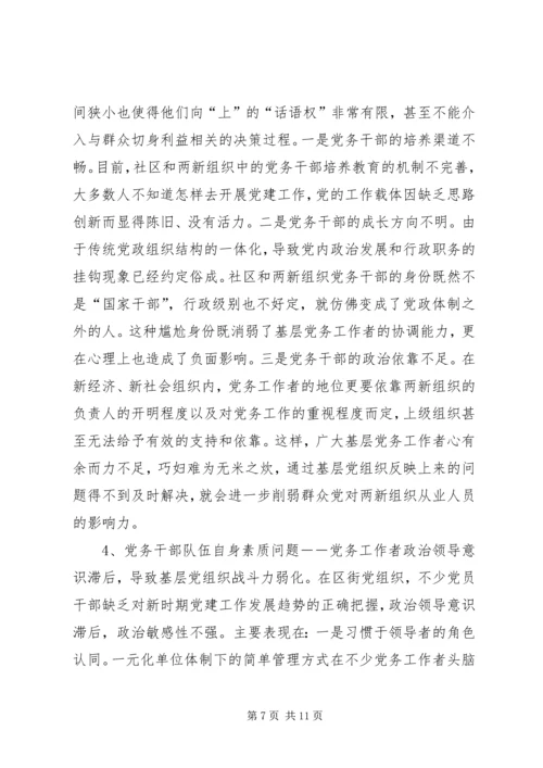 对于加强党对社区及两新组织领导的分析思考.docx