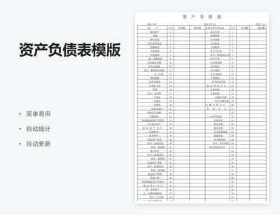 资产负债表模版