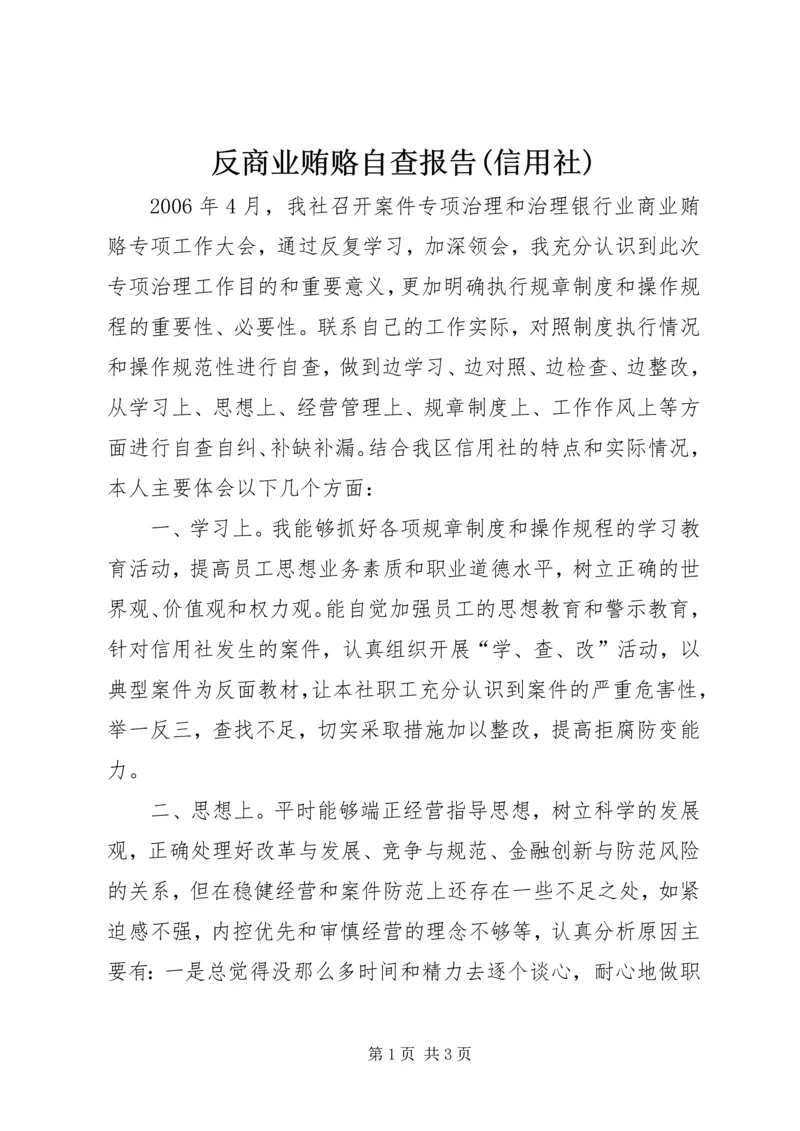 反商业贿赂自查报告(信用社).docx