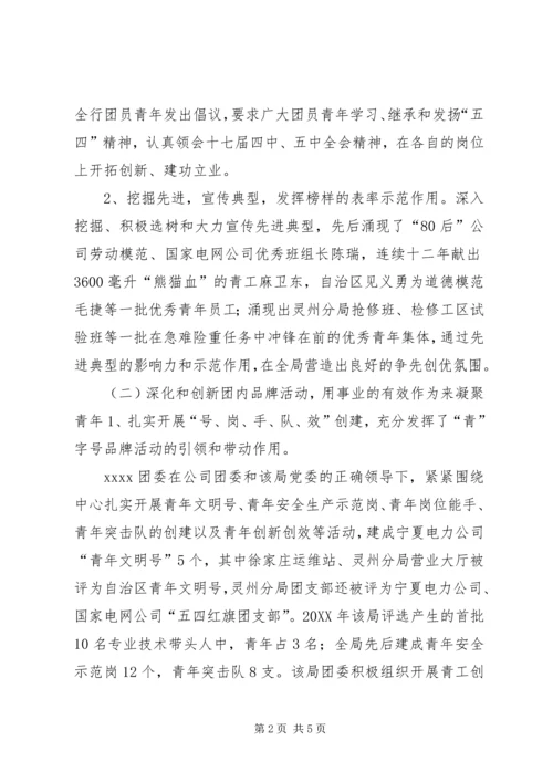 五四红旗团委材料团青工作总结.docx