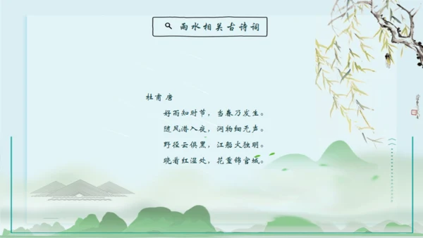 雨水的由来通用PPT模板