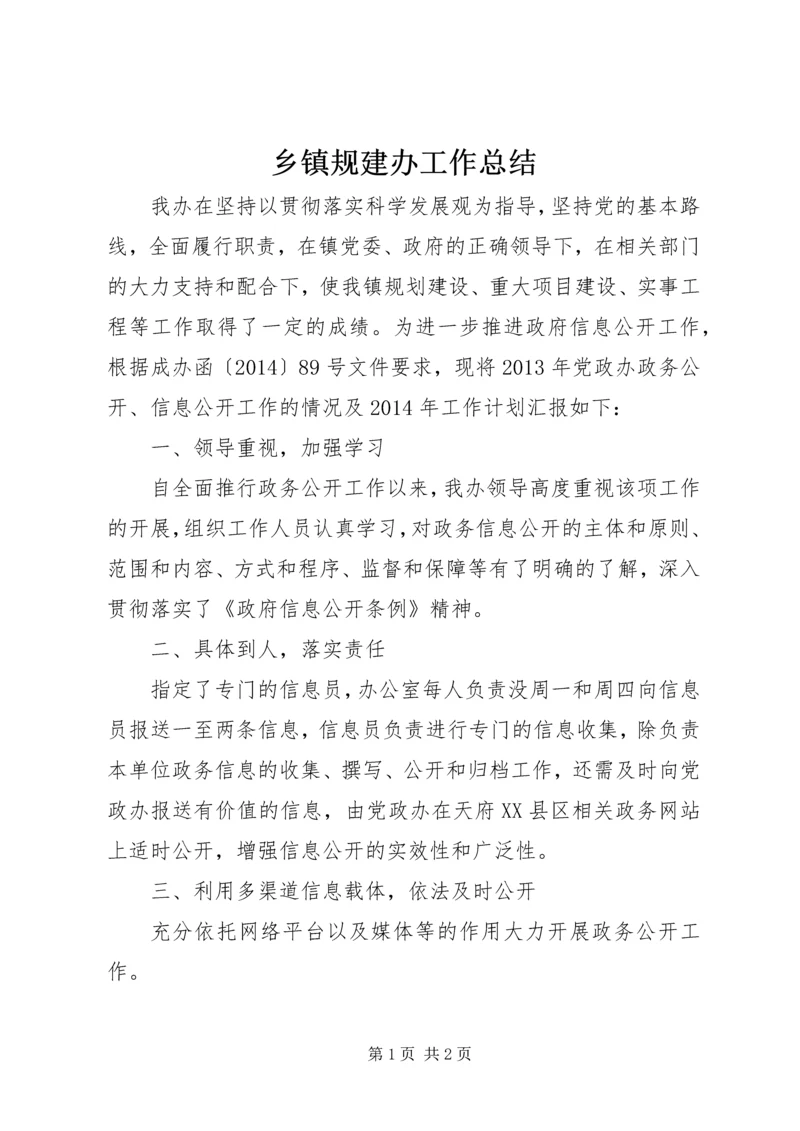 乡镇规建办工作总结.docx