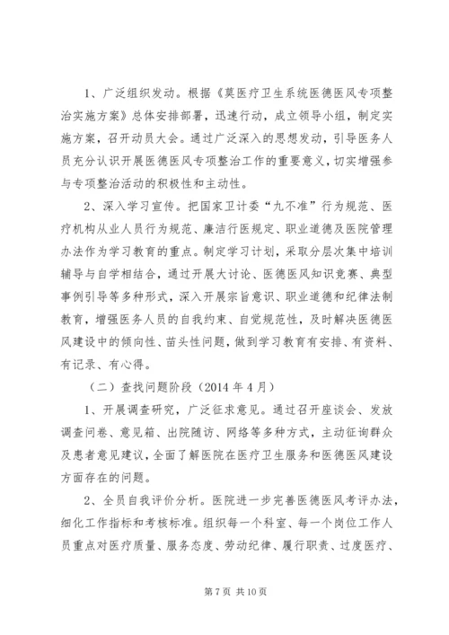 人民医院医德医风专项整治活动实施方案.docx