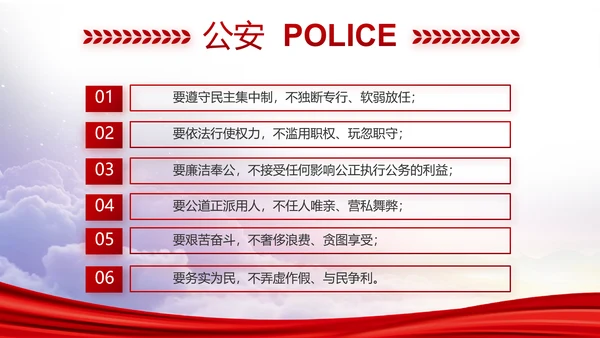 红色大气公安警察年终工作总结PPT