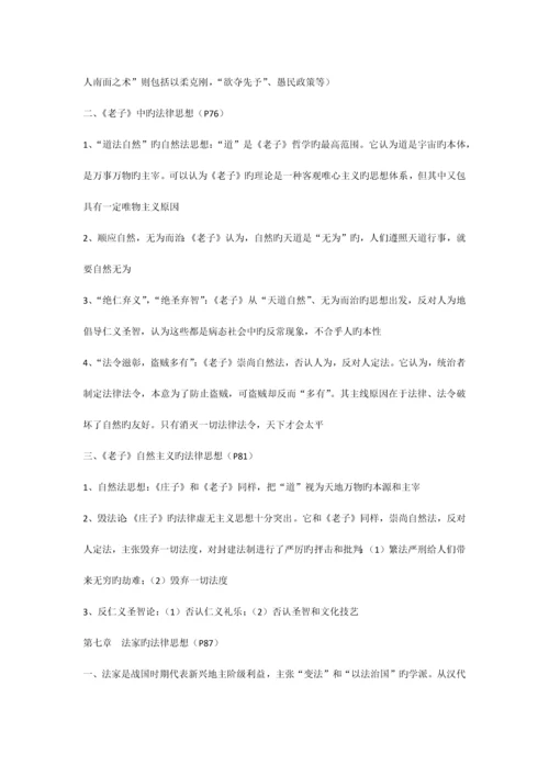 2023年中国法律思想史复习资料自学考试.docx