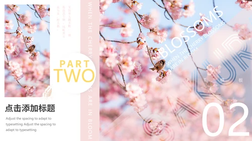 樱花画册粉色浪漫樱花季通用PPT模板
