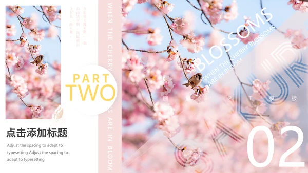 樱花画册粉色浪漫樱花季通用PPT模板