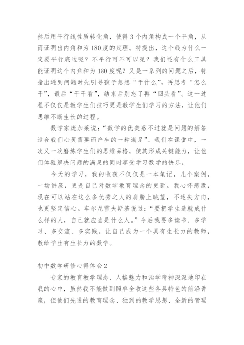 初中数学研修心得体会.docx