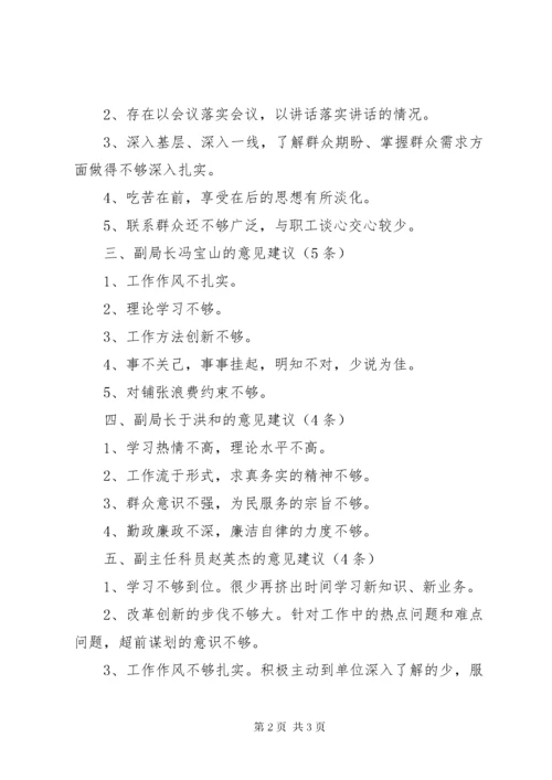 民主生活会领导班子及班子成员征求意见建议情况.docx