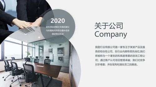 优雅欧美风企业宣传公司简介商务PPT模板