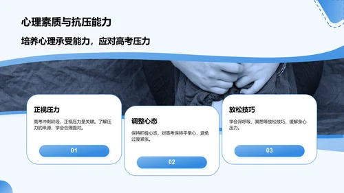 蓝色商务风高考冲刺阶段复习策略PPT模板