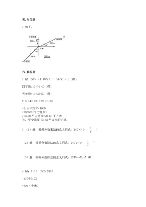 小学六年级上册数学期末测试卷附答案【名师推荐】.docx