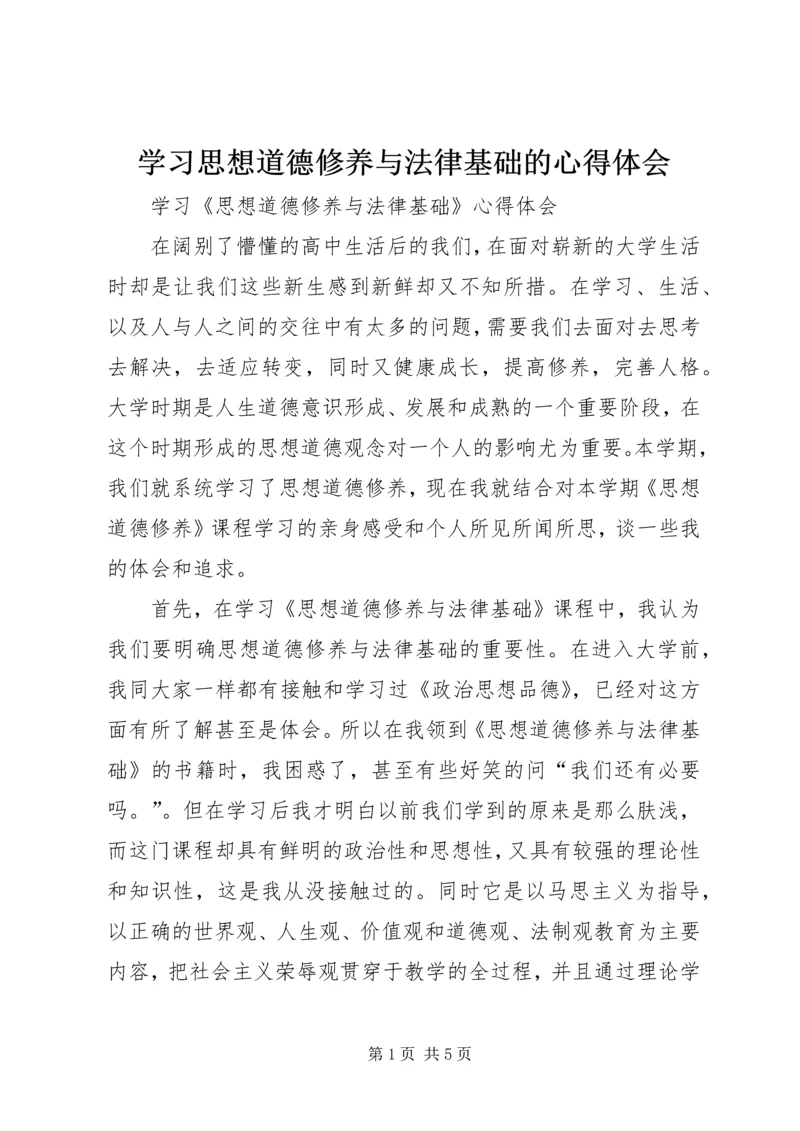 学习思想道德修养与法律基础的心得体会精编.docx