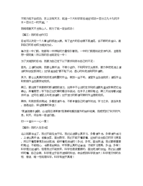 我的目标作文500字