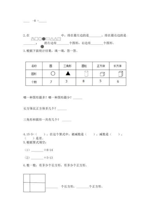 人教版一年级下册数学期中测试卷【预热题】.docx