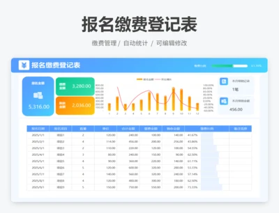 报名缴费登记表