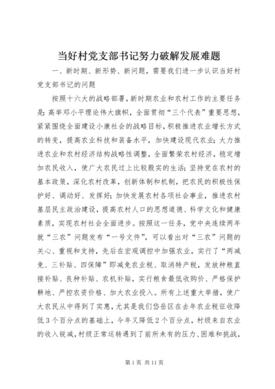 当好村党支部书记努力破解发展难题.docx