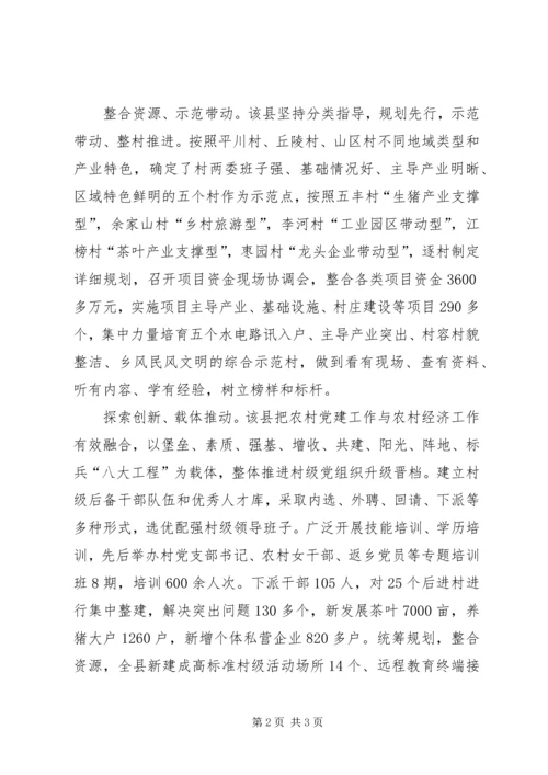 某县村级党组织升级晋档经验交流材料.docx