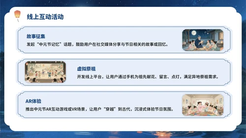 蓝色中国风传承文化+创新活动PPT模板