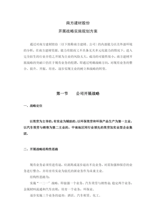 某建材公司发展战略实施规划方案.docx