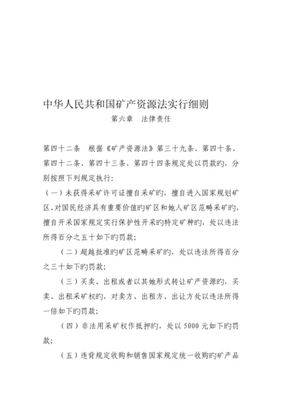 我国矿产资源法实施标准细则.docx