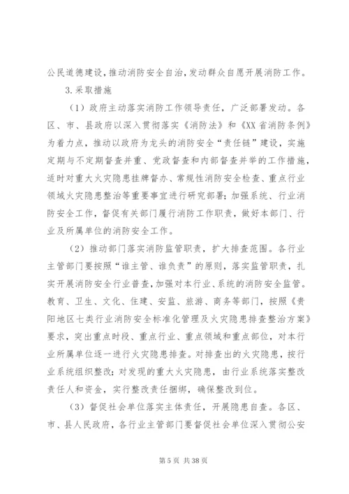 XX市深入推进消防安全大排查大整治大宣传大培训大练兵活动五年规划实施方案.docx