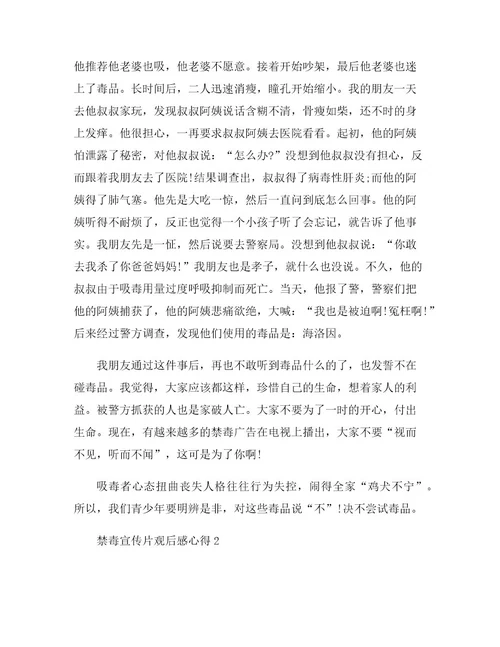 《禁毒教育宣传片》观后感