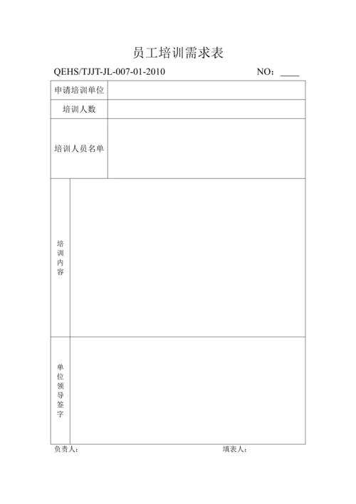 三标一体管理体系认证管理表格(2010年-40张).docx