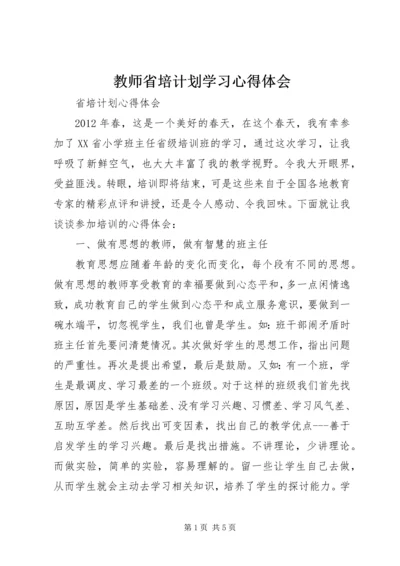 教师省培计划学习心得体会.docx