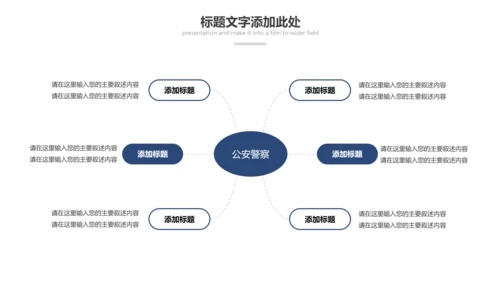 蓝色庄严大气公安警察工作汇报PPT模板