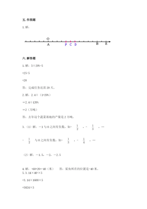 小学六年级下册数学期末卷含答案（a卷）.docx