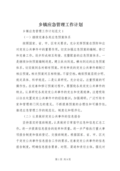 乡镇应急管理工作计划.docx