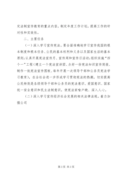 市法制宣传教育和依法治市第五个五年规划 (2).docx