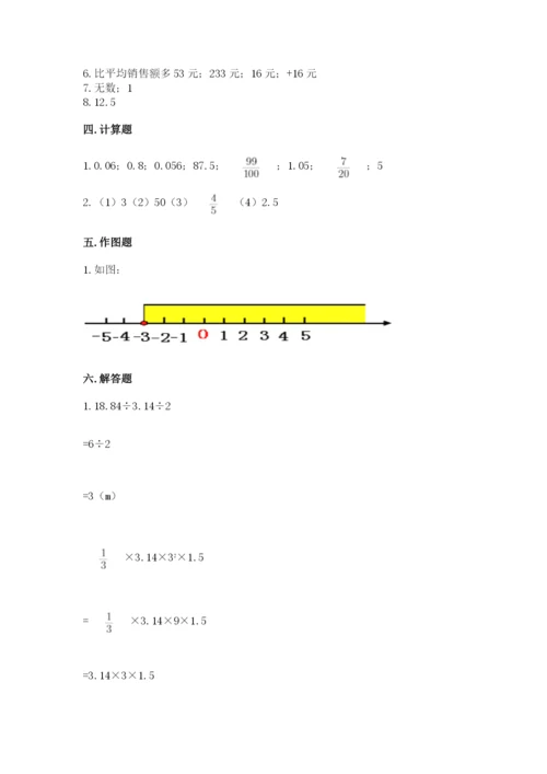 人教版六年级下册数学期末测试卷及参考答案一套.docx