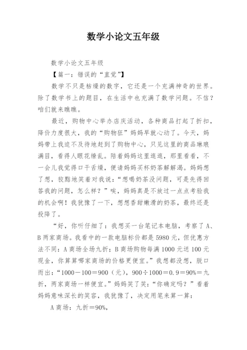 数学小论文五年级精编.docx