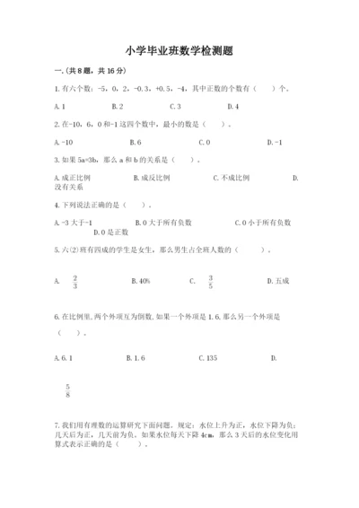 小学毕业班数学检测题及完整答案（易错题）.docx