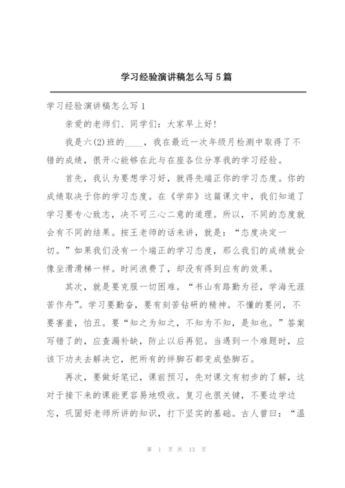 学习经验演讲稿怎么写5篇.docx